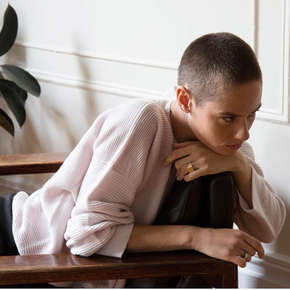 Micaela Greg Ripple Sweater in Pearl